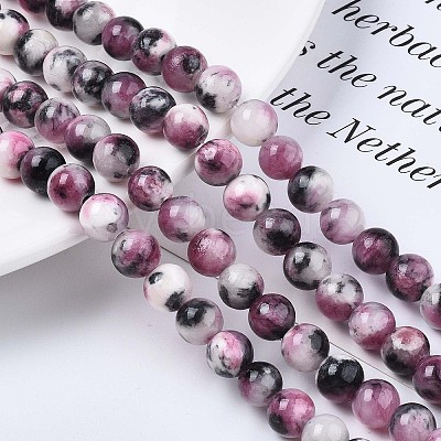 Natural Dyed Persian Jade Gemstone Bead Strands X-G-R271-8mm-XP13-1