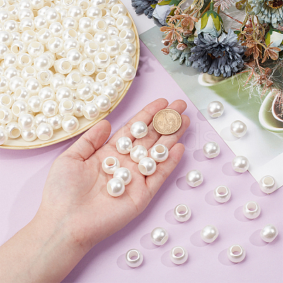 ABS Plastic Imitation Pearl European Beads SACR-NB0001-18B-1