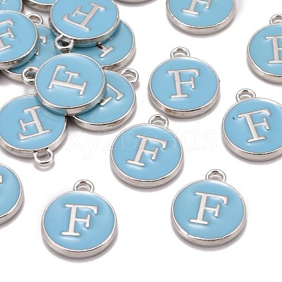 Platinum Plated Alloy Enamel Charms ENAM-S118-04F-P-1