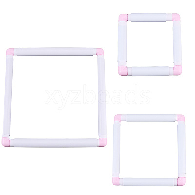 3 Stes 3 Styles Plastic Cross Stitch Embroidery Hoops DIY-CP0012-44B-1