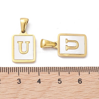 Ion Plating(IP) 304 Stainless Steel Pave Shell Pendants STAS-G327-01G-U-1