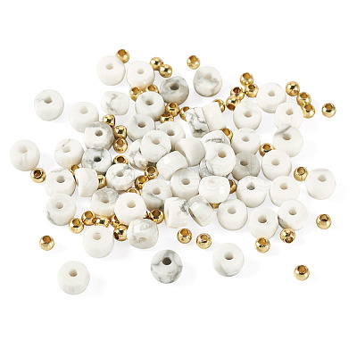 50Pcs Natural Howlite Beads G-TAD0001-09-1