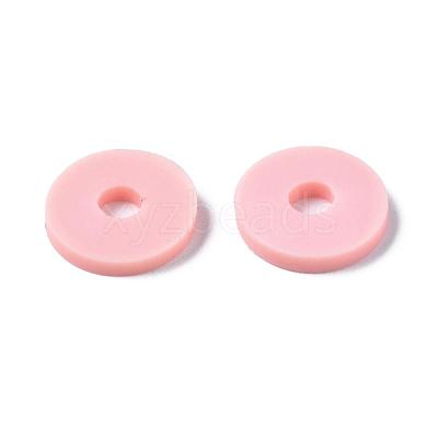 Flat Round Handmade Polymer Clay Beads CLAY-R067-10mm-18-1