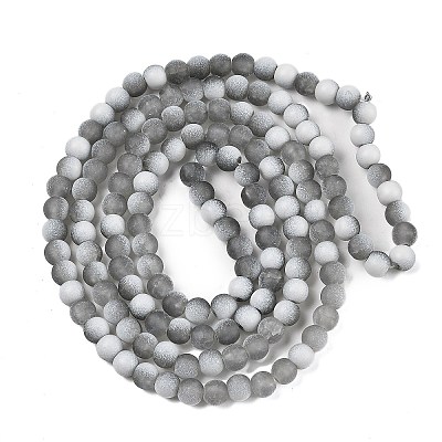 Frosted Crackle Glass Beads Strands GLAA-U001-8mm-M06-1