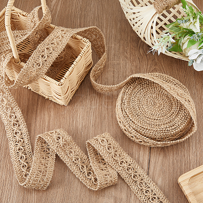 10M Burlap Braided Ribbons OCOR-WH0093-32-1