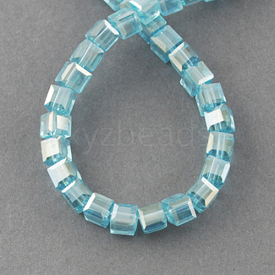 Electroplate Glass Beads Strands EGLA-R030-6x6mm-27-1