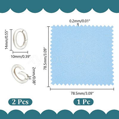 2Pcs Oval Spring Gate Rings FIND-UN0003-34A-1