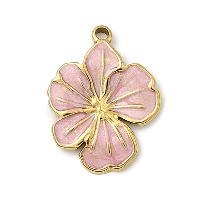 304 Stainless Steel Enamel Pendants STAS-I355-09G-03-1