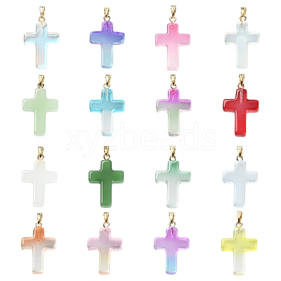 30Pcs 15 Colors Handmade Lampwork Pendants LAMP-CJ0001-50-1