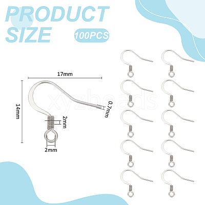 100Pcs 304 Stainless Steel French Earring Hooks STAS-UN0063-65-1