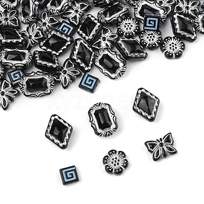 100Pcs 5 Styles Opaque Acrylic Beads OACR-FS0002-06-1