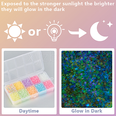 120G 10 Colors Luminous Frosted Glass Beads GLAA-OC0001-45-1