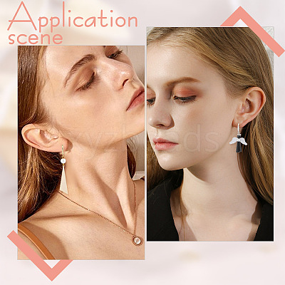 24 Pairs 4 Style Brass Leverback Earring Findings DIY-CN0002-60-1