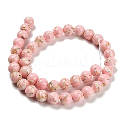 Assembled Synthetic Stone and Trochus Shell Beads Strands G-B128-08D-03-1