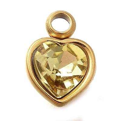 304 Stainless Steel with Rhinestone Pendants STAS-Q346-01G-07-1