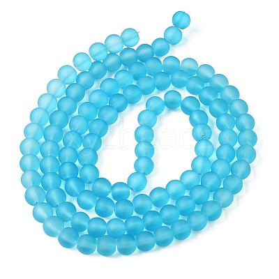 Baking Paint Transparent Glass Bead Strands GLAA-S031-8mm-37-1