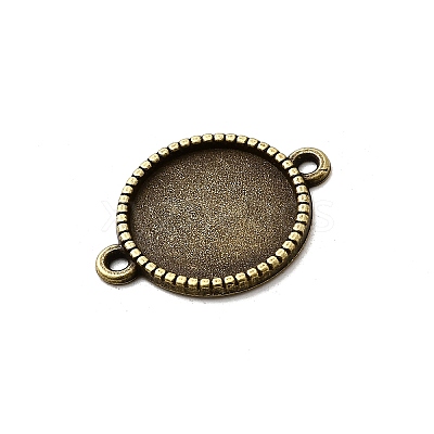 Tibetan Style Alloy Flat Round Cabochon Connector Settings TIBE-Q038-001D-AB-NR-1