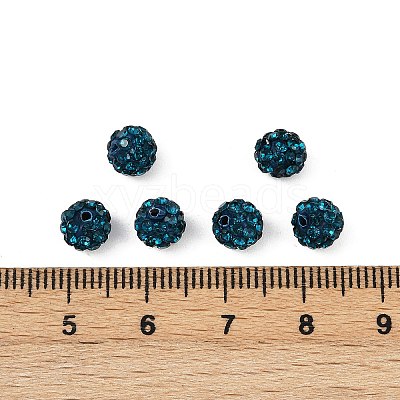 Polymer Clay Rhinestone Beads RB-H284-6MM-Half-229-1