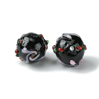 Handmade Bumpy Lampwork Beads X-FOIL-B001-08-1
