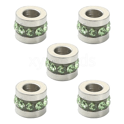 201 Stainless Steel Polymer Clay Rhinestone Inlaid Beads RB-YW0001-11J-1
