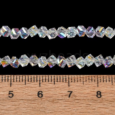 Electroplate Transparent Glass Beads Strands GL-CBA7A17-01A-15-1