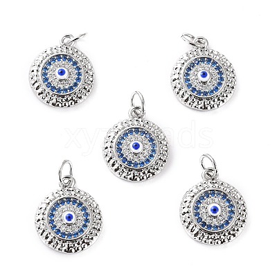 Brass Micro Pave Cubic Zirconia Pendants ZIRC-P092-010P-01-RS-1