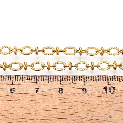 304 Stainless Steel Textured Oval Link Chains CHS-N005-06D-G-1