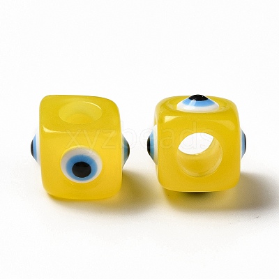Resin Evil Eye European Beads RESI-A021-02-1