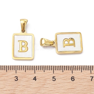 Ion Plating(IP) 304 Stainless Steel Pave Shell Pendants STAS-G327-01G-B-1