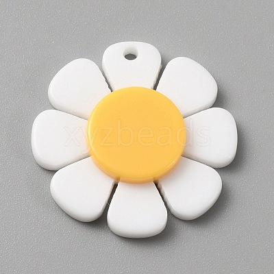 Opaque Resin Pendants RESI-WH0029-46B-01-1