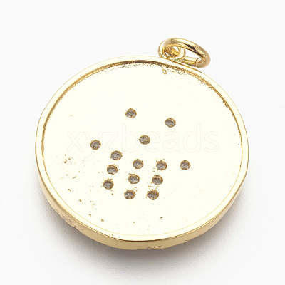 Brass Micro Pave Cubic Zirconia Pendants KK-P156-05G-NR-1