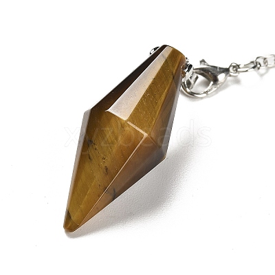 Natural Tiger Eye Pointed Dowsing Pendulums G-F763-05P-07-1