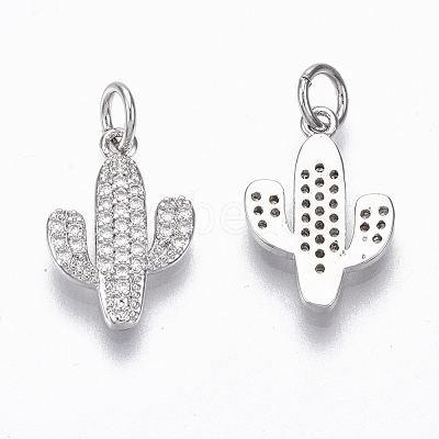Brass Micro Pave Cubic Zirconia Pendants ZIRC-R109-021P-NF-1