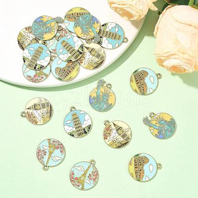 20Pcs 5 Styles Alloy Enamel Pendants ENAM-FS0004-06-1