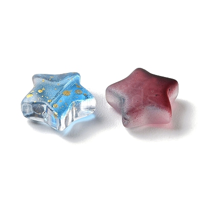Transparent Smooth and Frosted Glass Beads GLAA-O023-19-1
