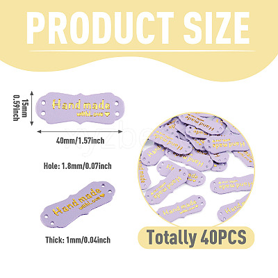 40Pcs PU Leather Craft Label Tags DIY-TADJ0001-22A-1