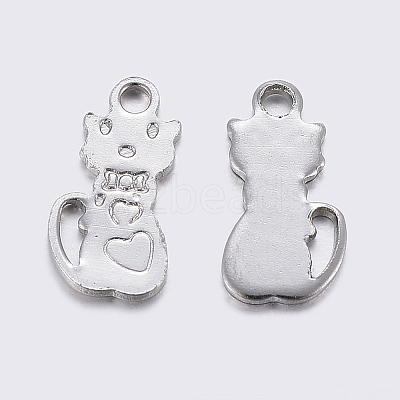 Non-Tarnish 304 Stainless Steel Kitten Charms LS-STAS-F159-50P-1