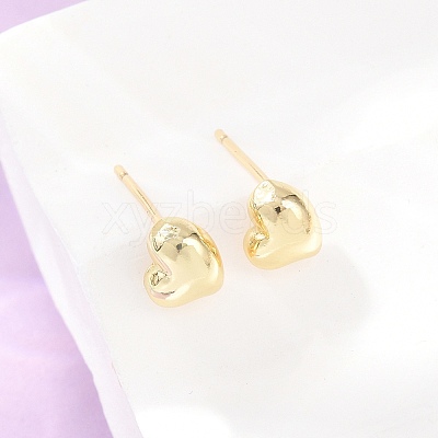 Brass Stud Earrings EJEW-P346-01E-G-1