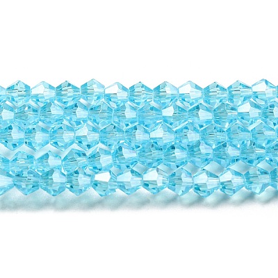 Transparent Electroplate Glass Beads Strands GLAA-F029-4mm-C20-1