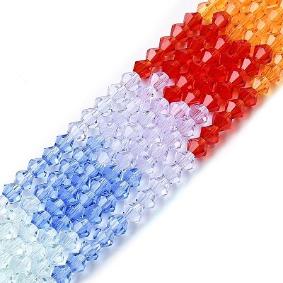 Transparent Gradient Color Glass Beads Strands GLAA-F131-01A-01-1