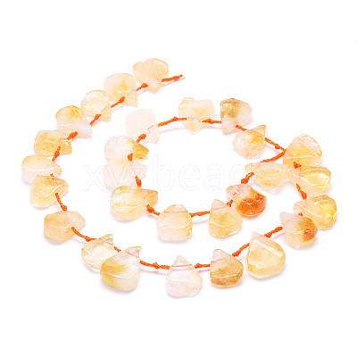Heated Natural Citrine Beads Strands G-E569-R06-1