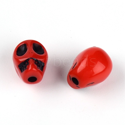 Opaque Acrylic Beads SACR-WH0005-01E-1