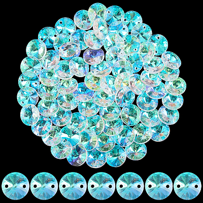 80Pcs Transparent Faceted Glass Connector Charms GLAA-SP0001-88A-01-1