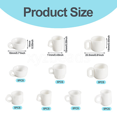35Pcs 7 Styles Resin Cup Miniature Ornaments DOLL-TA0001-02-1
