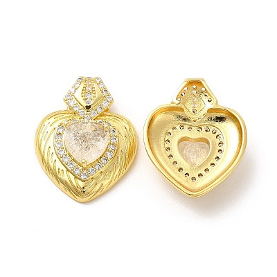 Rack Plating Brass & Rhinestone Pendants KK-H438-07G-06-1