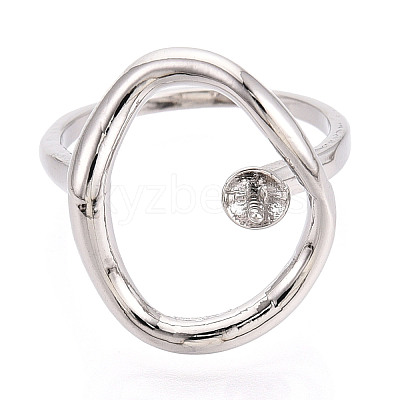 Oval Brass Cup Peg Ring Settings KK-N274-38P-1