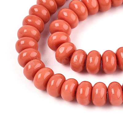 Opaque Spray Painted Glass Beads X-GLAA-ZX008-8mm-18E-1