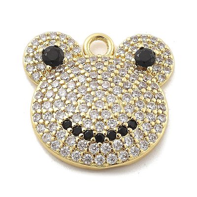 Brass Micro Pave Cubic Zirconia Pendants KK-L228-15G-1