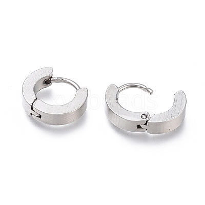 304 Stainless Steel Huggie Hoop Earrings LS-EJEW-O087-09E-P-1