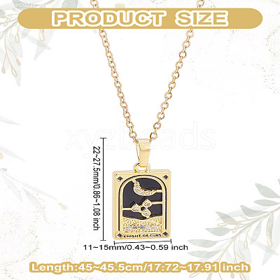 Brass with Cubic Zirconia Pendants Necklaces NJEW-LP0001-45K-G-1